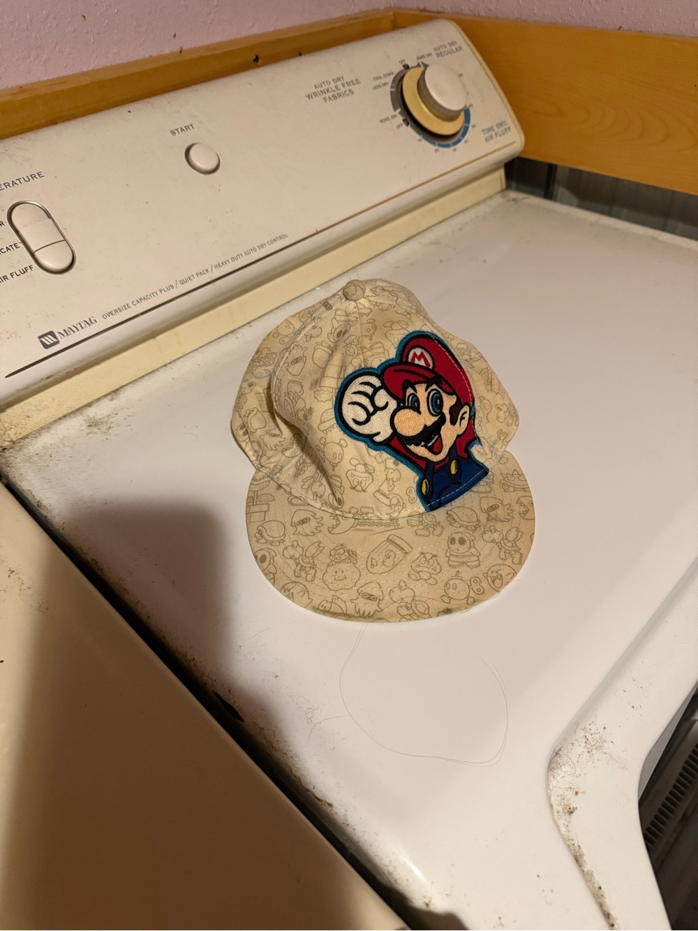 Nintendo Kids Beige Tan Super Mario Cap with Mario Patch